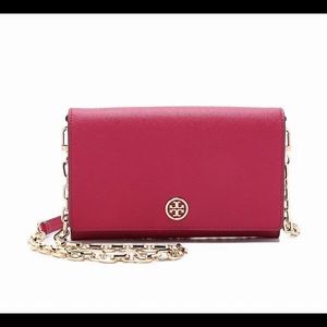 Tory Burch raspberry clutch crossbody BRAND NEW!